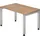 Hammerbacher JS12 höhenverstellbarer Schreibtisch nussbaum rechteckig, 4-Fuß-Gestell silber 120,0 x 80,0 cm