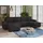 Sofnet Wohnlandschaft Cord 7-Sitzer Schwarz