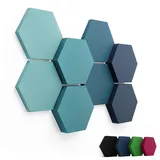 FENNEXT® Schallabsorber Akustikpaneele [8 Stk.] für spürbar reduzierte Geräusche I Modernes Akustikbild aus Hexagon Akustikplatten I Unbedenkliche Wand Paneele hergestellt in der EU I 3D Panels