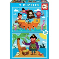 Educa Piraten, 2x20 Teile Puzzleset für Kinder ab 3 Jahren