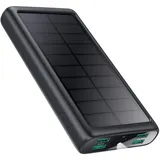 Power Bank 26800mAh, 15W Solar Powerbank PD3.0A USB C Input&Output Solarladegerät 5 Ausgang, Externer Akku mit LED-Taschenlampe Akkupack IP65 für Outdoor Kompatibel mit iPhone Samsung Huawei Xiaomi