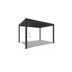 Weide Deluxe | Voll-Alu Pavillon | 3 x 4 M | Lamellendach anthrazit | Pergola freistehend