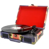 Majestic New Majestic Tt-43 Bt/usb/sd/ax Audio-plattenspieler mit Riemenantrieb, Blau, Rot, Weiß,