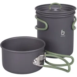 BO-CAMP Alu Kochset 2-teilig Camping Koch Geschirr Trekking Topf Outdoor Pfanne