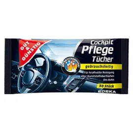 Gut&Günstig feuchte Reinigungstücher Cockpit 1-lagig weiß, 30 Tücher