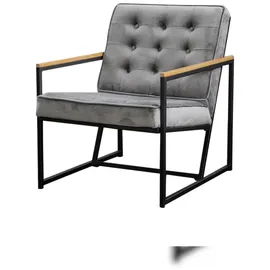 KAWOLA Sessel ARLY Polstersessel Bezug Velvet grau