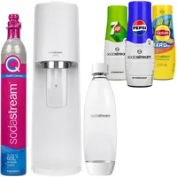 NEU Sodastream Terra Wassersprudler Weiß 1L Flasche 3 Sirupe Quick Connect