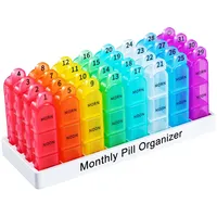 Zoksi Monat Tablettenbox 3 Fächer, Pillendose Morgen-Mittag-Abend, Tablettenbox 31 tage 3 Mal am Tag, 30 Tage Monatliche Pillendose, Medikamentenbox mit 96 Fächern für die Aufbewahrung von Tabletten