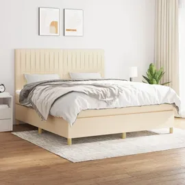 vidaXL Boxspringbett 160 x 200 cm Creme