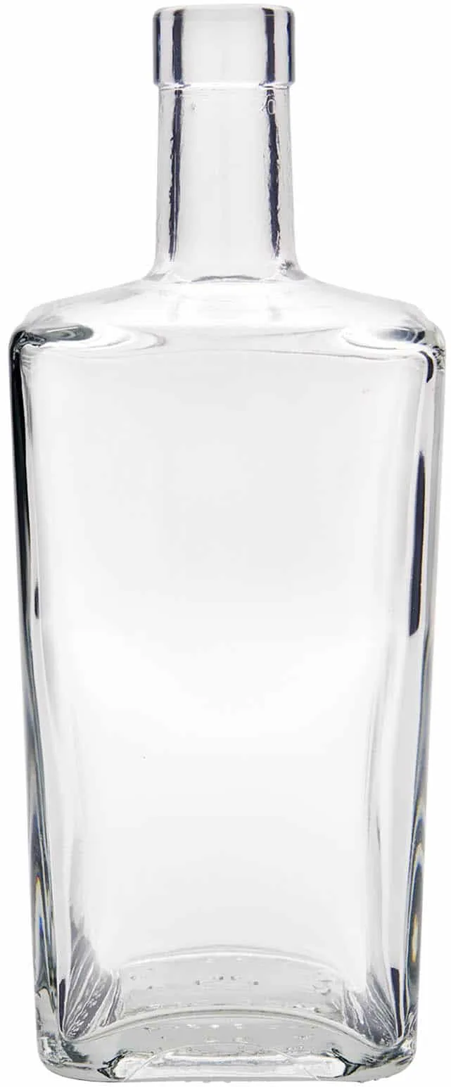 700 ml Bottiglia di vetro 'Noel', quadrata, imboccatura: fascetta