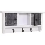 Hegele - Schlüsselbrett Hhg-461, Schlüsselkasten Schlüsselboard Mit Türen, Massiv-holz Mvg-zertifiziert Shabby Grau-weiß
