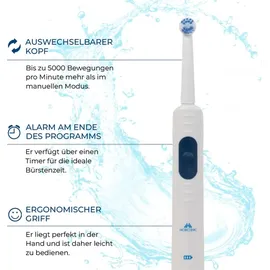 Mobiclinic Elektrische zahnbürste, Wiederaufladbar, Electric toothbrush, Weiß