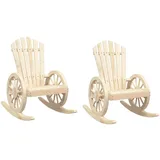 vidaXL Adirondack-Schaukelstühle Gartenstuhl 59,9 x 95 x 21,2 cm braun 2 St.