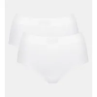 SLOGGI Maxislip Double Comfort T (2er Pack) extra weich, hoher Sitz, niedriger Beinausschnitt weiß 50