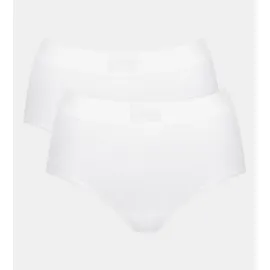 SLOGGI Maxislip Double Comfort T (2er Pack) extra weich, hoher Sitz, niedriger Beinausschnitt weiß 50