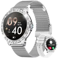 LIGE Smartwatch Damen mit Telefonfunktion, 1.32" Diamant Fitnessuhr Damen für IOS Android Smart Watch Armbanduhr