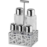 Alessi Cactus Menage Gewürzset 5 teilig Silber/Transparent