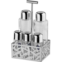Alessi Cactus Menage Gewürzset 5 teilig Silber/Transparent