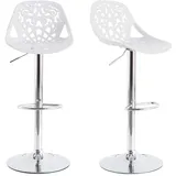 miliboo Design-Barhocker Barock Weiß 2er Set BAROCCA.