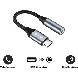 USB C Audio Aux Adapter für Samsung Huawei Xiaomi 3,5mm Klinke