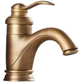 Sjqka - Wasserhahn für Badezimmerwaschbecken aus antikem Messing, Mischbatterie – Einlochmontage, Einzelgriff