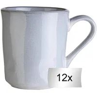 Home4You Kaffeetassen 12er Set, 355 ml - Hellgrau -