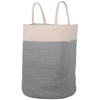 UNUS Wäschekorb Baumwollseil in Grau u. Weiß Ø40