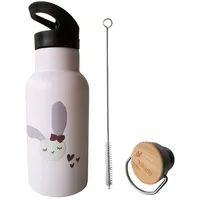Kikadu Trinkflasche Hase Rosé - Kindergeschirr, BPA-frei, mit niedlichen