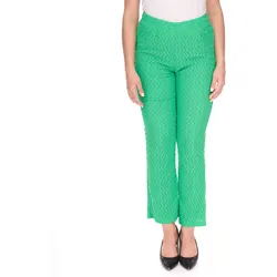 Aniston CASUAL Damen Sommer-Hose Bootcut-Hose leichte Schlag-Hose High Waist 61443431 Grün - 42