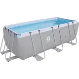Avenli Frame Rectangular Stahlrahmenpool Rechteckig 400 x 200 x 100 cm Grau mit Reparaturaufkleber und Anleitung