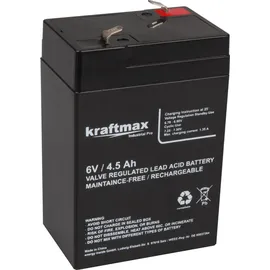 kraftmax Industrial Pro Bleiakku [ 6V / 4,5Ah ] AGM Hochleistungs- Blei Akku der Neusten Generation