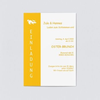 Einladungen Ostern (5 Karten) selbst gestalten, Sonnige Ostern - Weiß