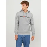 JACK & JONES Logo Kapuzenpullover Light Grey Melange S