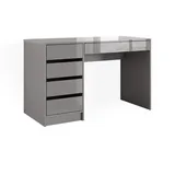 Vicco Schreibtisch Sherry, Grau Hochglanz, 55 x 120 cm mit Schubladen, Vicco