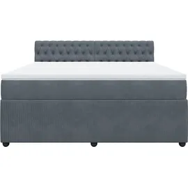 vidaXL Boxspringbett 180 x 200 cm Dunkelgrau