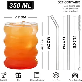 luxuskollektion Gerippte Trinkgläser 0,35 l 4-tlg.