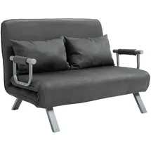 Homcom Schlafsessel 3-in-1 Polyester 111 x 78 x 80 cm Grau mit verstellbarer Rückenlehne