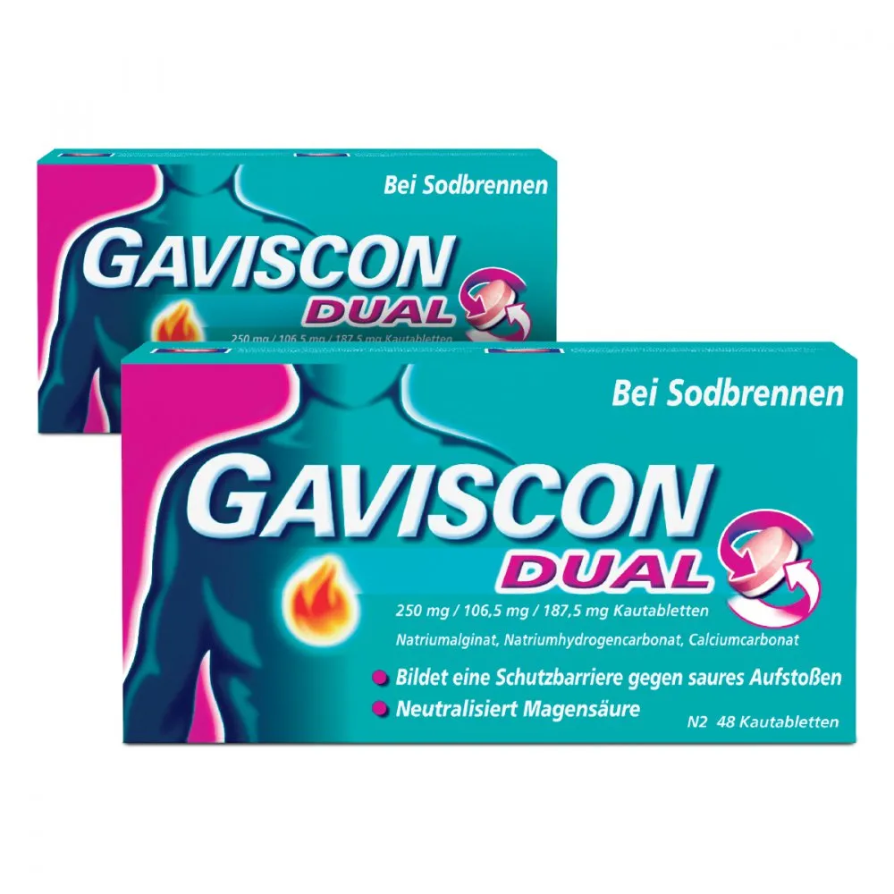 GAVISCON Dual 250 mg, 106,5 mg, 187,5 mg Kautabletten