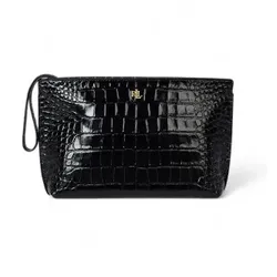 Lauren Ralph Lauren für Damen. 432969466003 Große Lederhandtasche mit schwarzem Krokodillederfutter (OSFA), Lässig