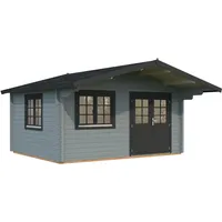 Palmako Gartenhaus Helena 15,1 m2 - 70 mm hellgrau/anthrazit