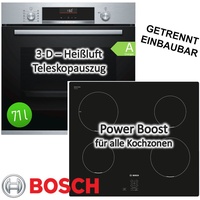 Herdset Bosch Backofen+Kochfeld Induktion Induktionskochfeld 60cm autark +Auszug