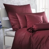 BettwarenShop Kissenbezug einzeln 80x80 cm | bordeaux  Uni Kissenbezug Mako-Satin