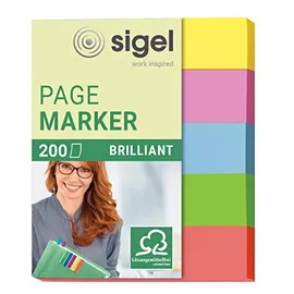 Sigel brillant Haftmarker farbsortiert 5x 40 Streifen
