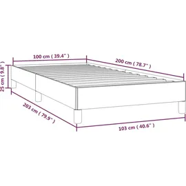 vidaXL Bettgestell 100 x 200 cm Hellgrau