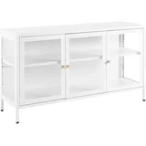 Beliani Sideboard Metall 115 cm 35 cm Weiß