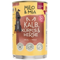 Milo & Mia - Premium Nassfutter für Hunde Kalb, Kürbis Hirse 24x400 g Dose