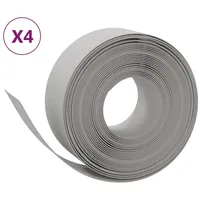 vidaXL Rasenkanten 4 Stk. Grau 10 m 20 cm Polyethylen