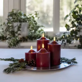 MARELIDA LED Kerzenset 4 Stück rot