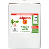 Alpina Wandfarbe Naturaweiß matt im praktischen Dosier-Pack – ergiebig, gut deckend & reinigungsfähig – 5 Liter