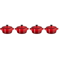 Mini-Cocotte Topf-Set 4-tlg. kirschrot